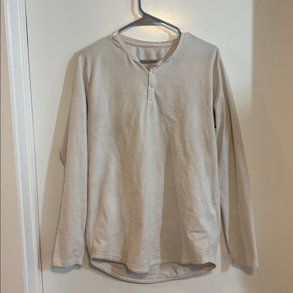 BYLT Basics Men's Off-White Henley Shirt